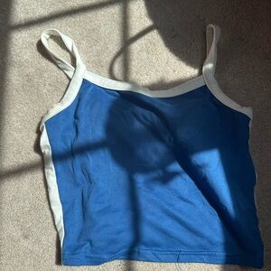 Blue and White Women's Tank Top